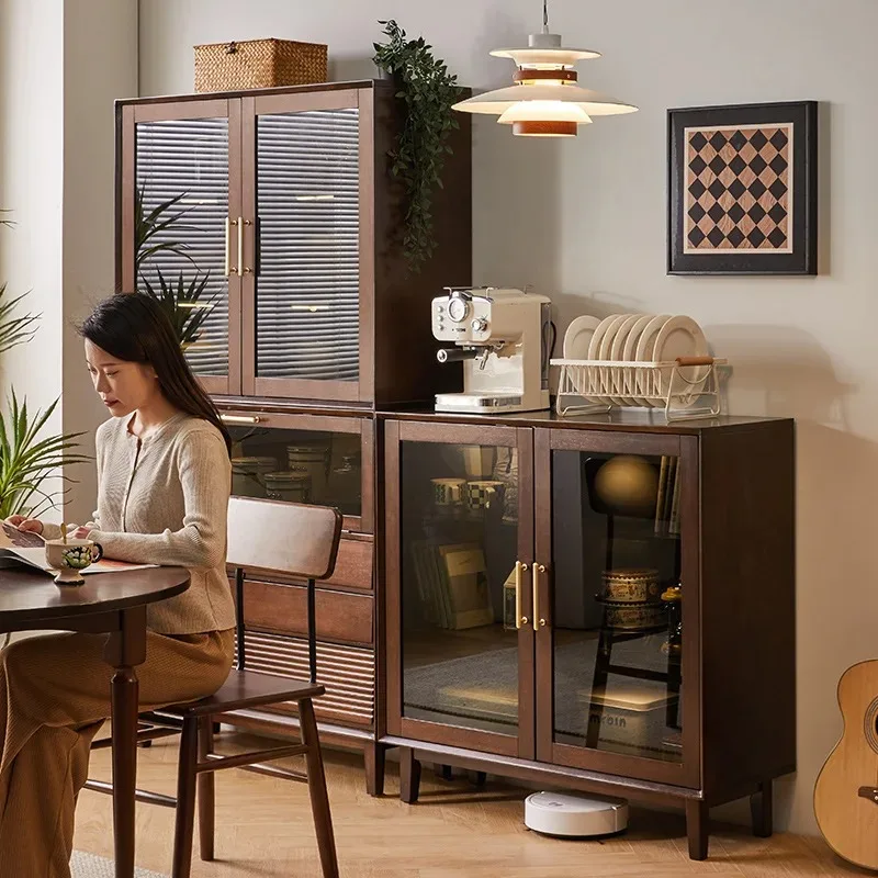 Solid wood combination side cabinet wine cabinet tea cabinet cupboard dining room living room locker