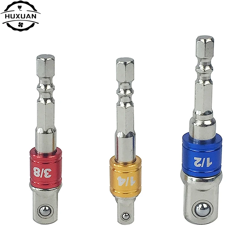 1pc Color Hexagon Screw Screwdriver Changeover Extension Square Head Socket Tool Set For Electric Screwdriver 1/4