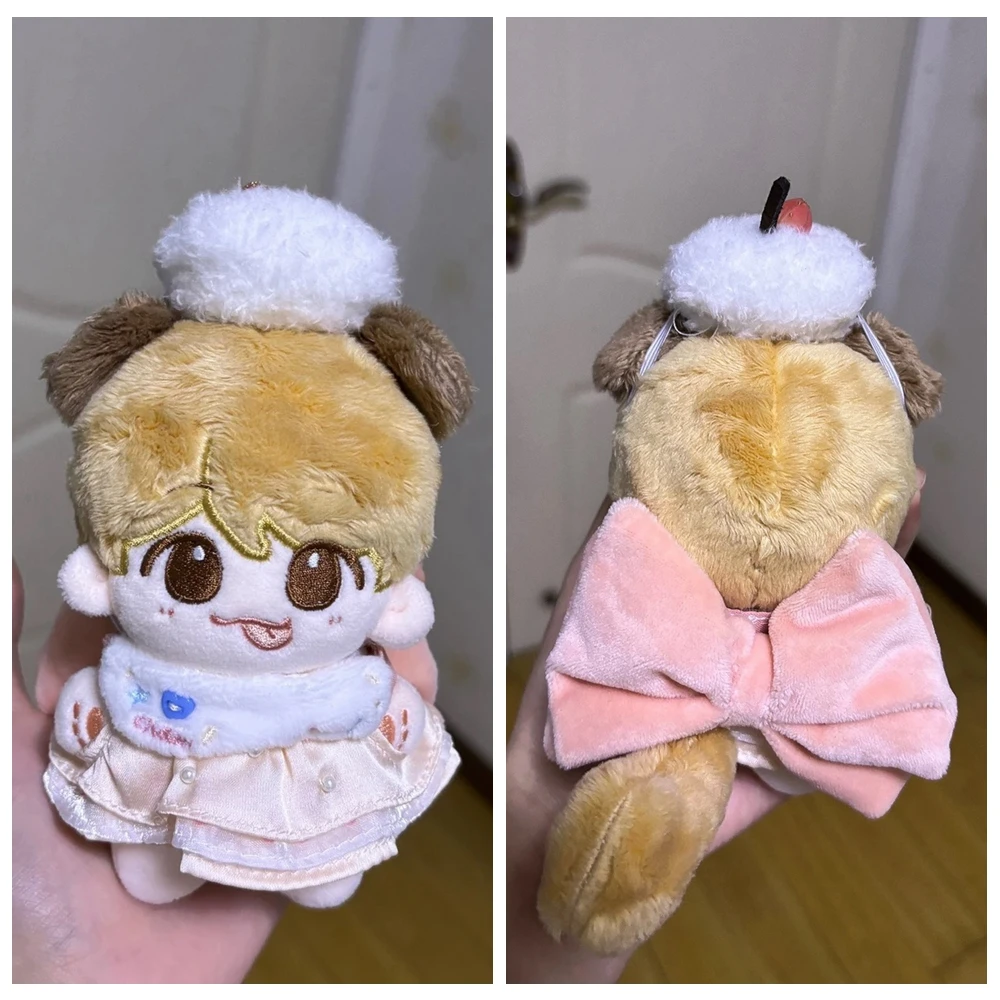 

10cm Cotton Doll Clothing Set 10cm Pink Big Bowknot Strawberry Cake Dress Headwear 4-piece Set Doll Clothes Toy Accessories