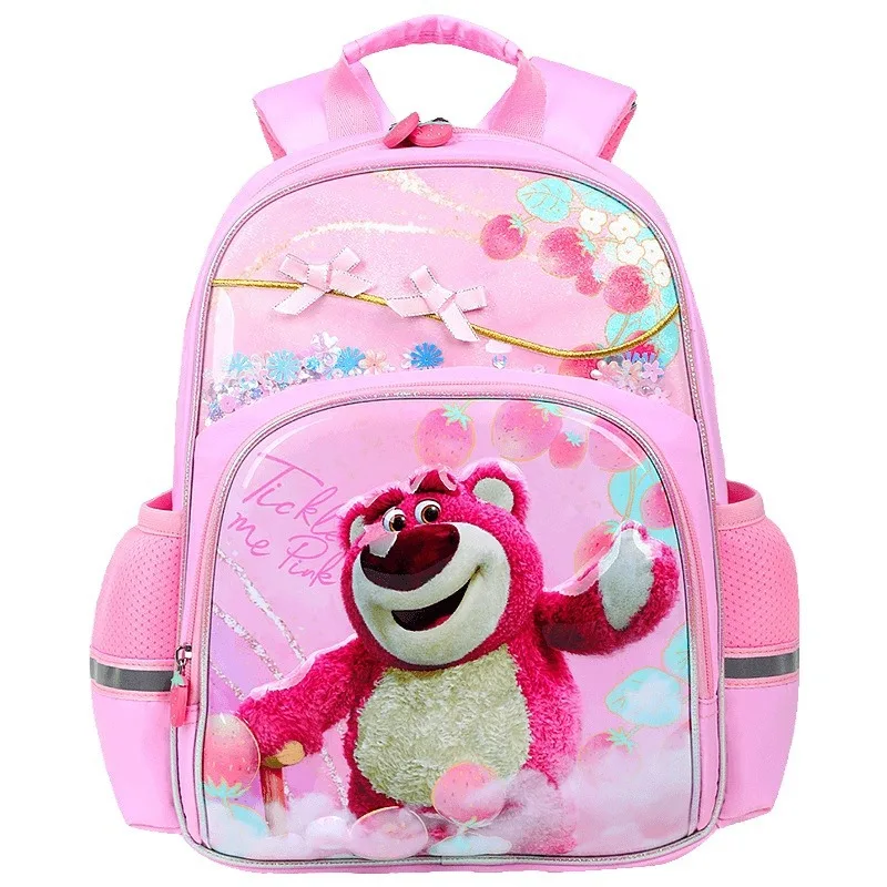 Disney New Lotso Girls School Bags Grade 1-3 Primary Student Shoulder Orthopedic Backpack Large Capacity Kids Gifts Mochilas