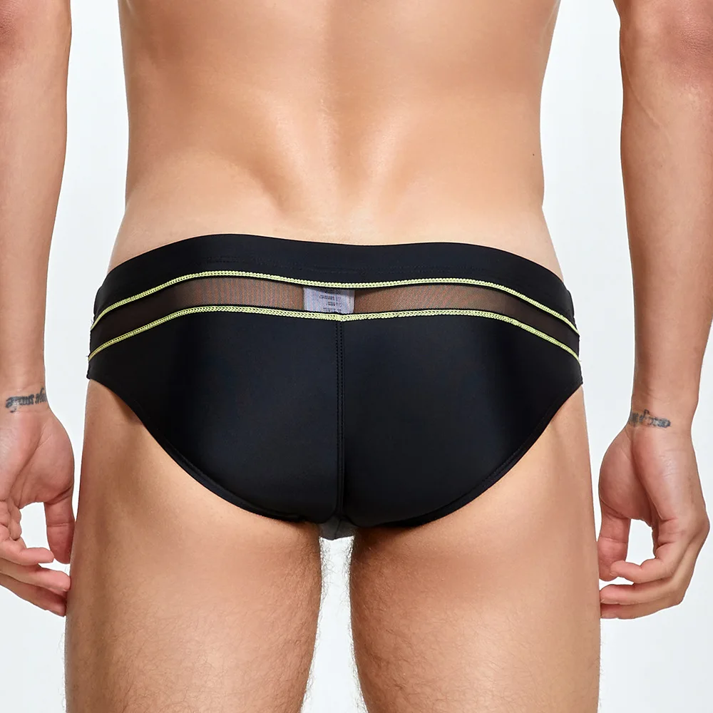 Sexy Men Briefs Patchwork Seamless Quick Drying Breathable Underwear Bikini Beach Swimwear Low Waist Slip Homme Surfing Panties