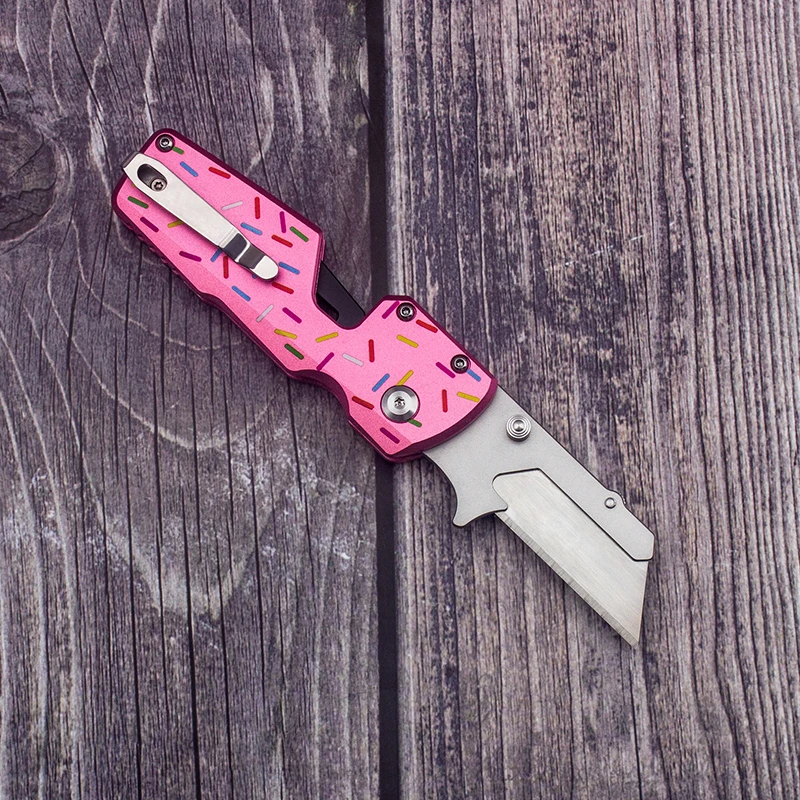 BHBT ミニ折りたたみポケットユーティリティナイフ文具アルミ合金ポータブル EDC ボックスカッター交換可能な刃