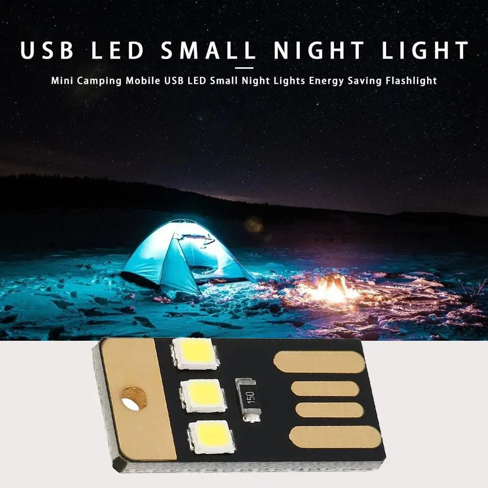 Outdoor Mini Slim For Camping Fishing Night Hiking Tent Light Portable Energy Saving Flashlight Mobile USB LED Small Lighting