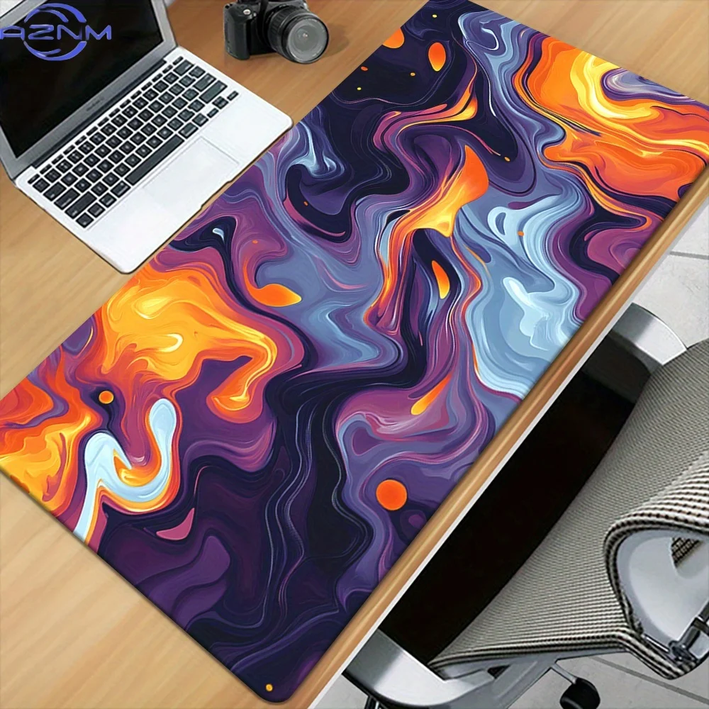Vibrant liquid metal design mousepad waterproof and anti-slip rubber desk Mat large gamer washable travel notebook keyboard pads