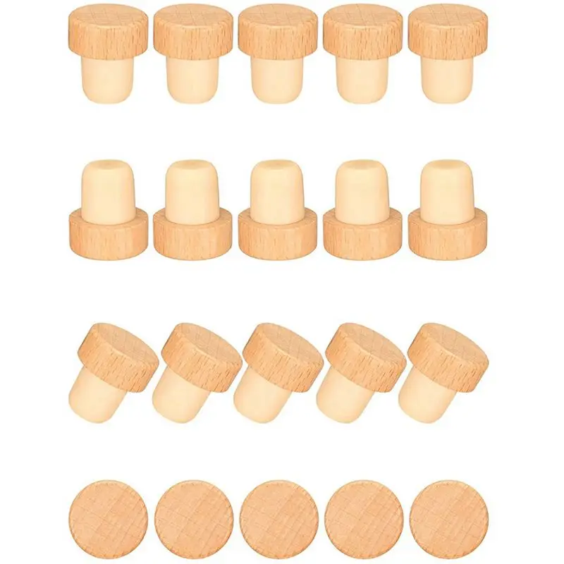 BHTS-120 Pieces T Shape Wine Corks Tasting Corks T Shape Wine Corks With Beech Top Wooden Wine Bottle Stopper Stoppers Bottle