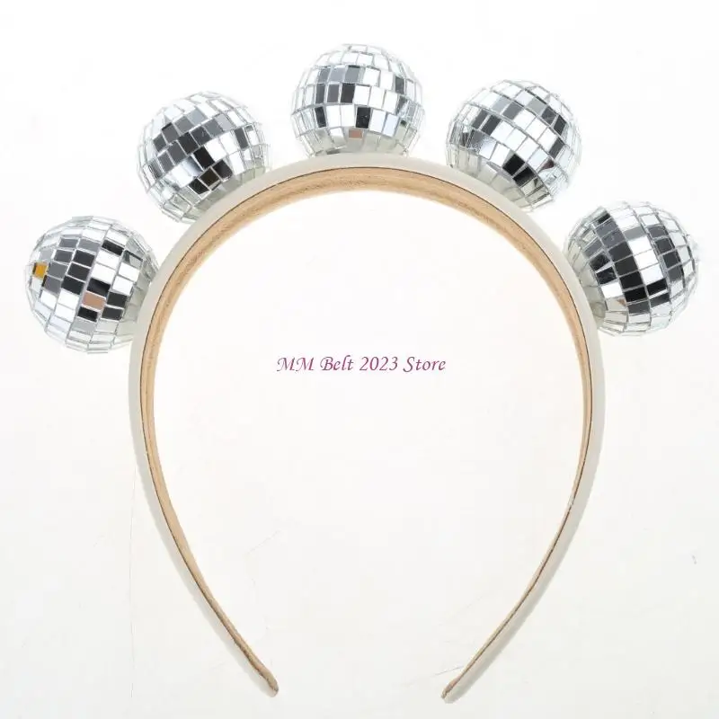 49ME ديسكو الكرة عقال للحفلات الجدة كرنفال Hairhoop الترتر غطاء الرأس للنساء الفتيات الزفاف دش مهرجان اكسسوارات #3
