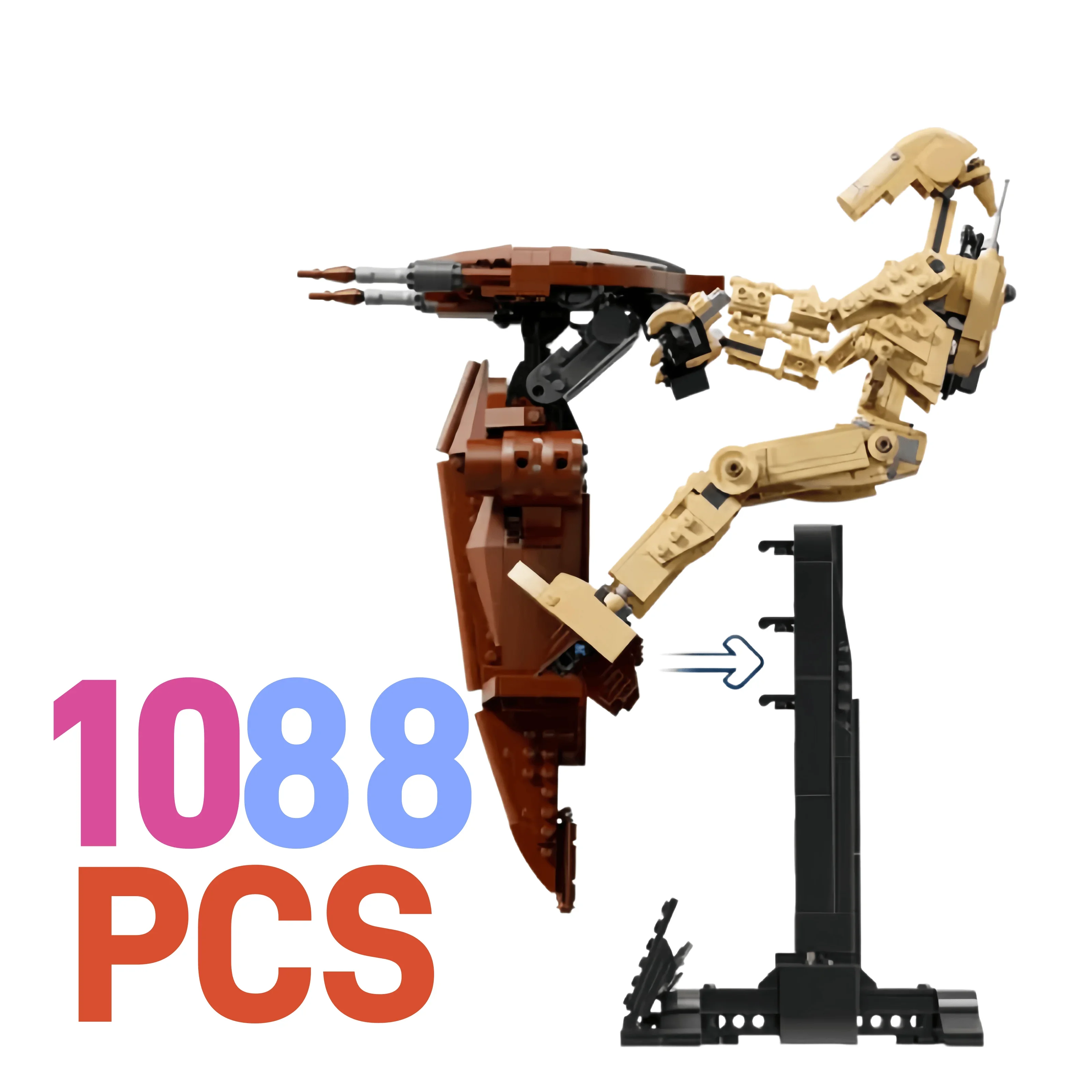 2026 Neu 1088-teiliges Pädagogisches Kreatives Dekorations-Spielzeug Erwachsenen Weihnachts-Geburtstagsgeschenk UCS Roboter-Modell Bausteine – Detail 2