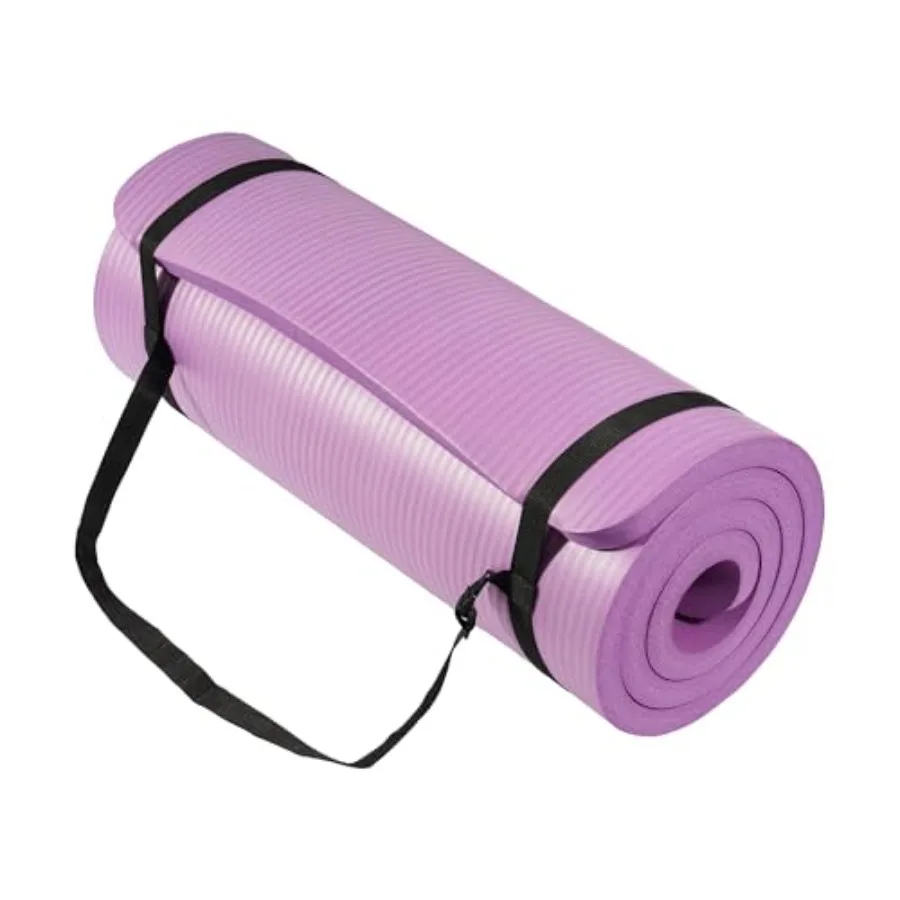 

Yoga Mat 1-Inch Extra Thick High-Density Exercise Mat with Non-Slip Surface and Carry Strap for Men and Women Tear-Resistant Pi
