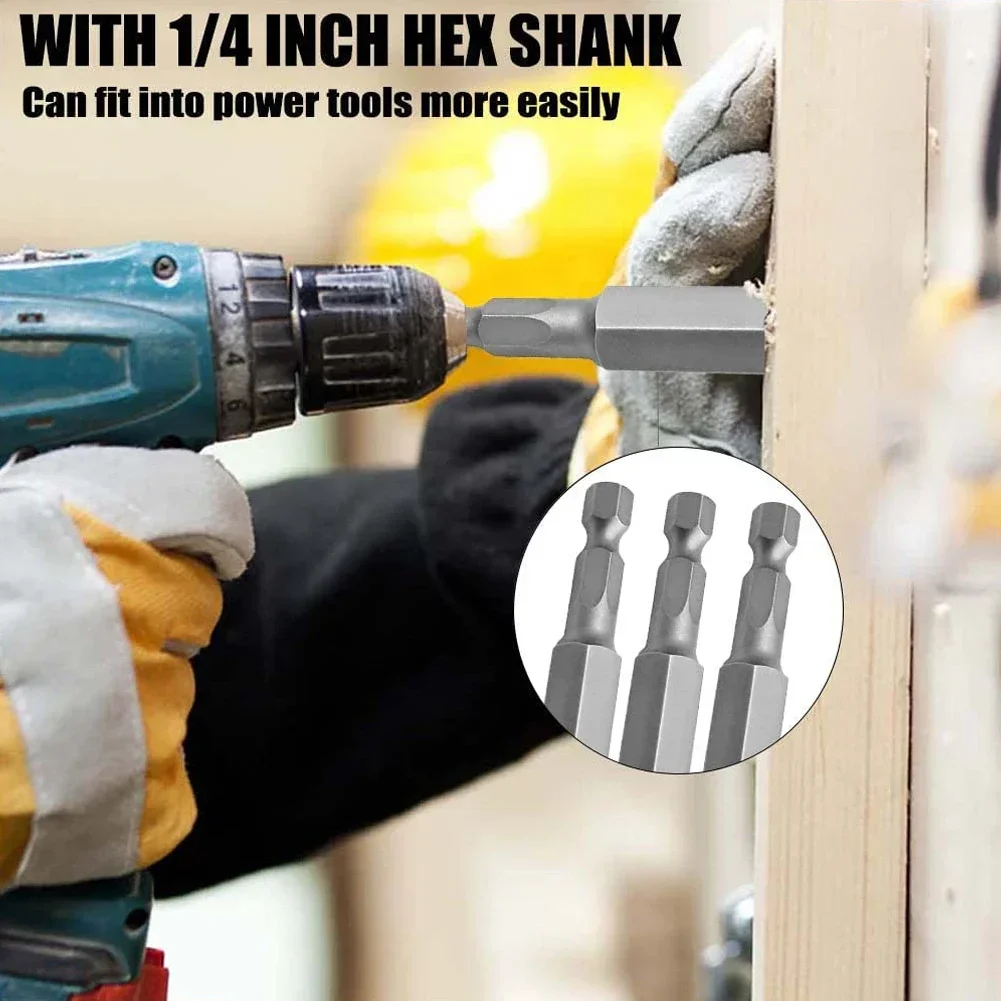 Hand Tools Screwdriver Bit Alloy Steel Hexagon Length 2.55In Power Drill Quick Change Screwdriver Bit Brand New