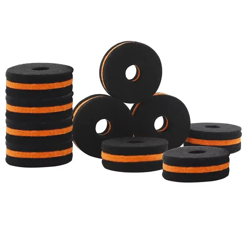 10 Pcs/Set Drum Kit Cymbals Felt Pad Percussion Instrument Accessories Drum Slices Stand Washer Pad Musical Instrument Parts