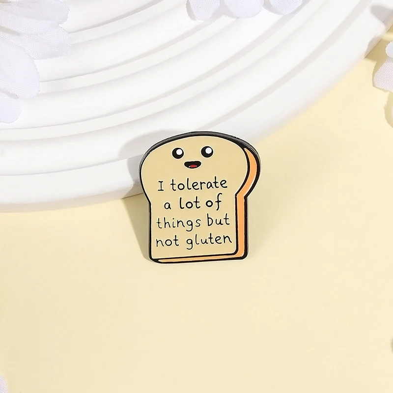 أنا أتسامح الكثير من الأشياء ولكن لا الغلوتين المينا دبوس الكرتون نخب بروش معدني شارة التلبيب اكسسوارات مجوهرات هدية للأصدقاء #4
