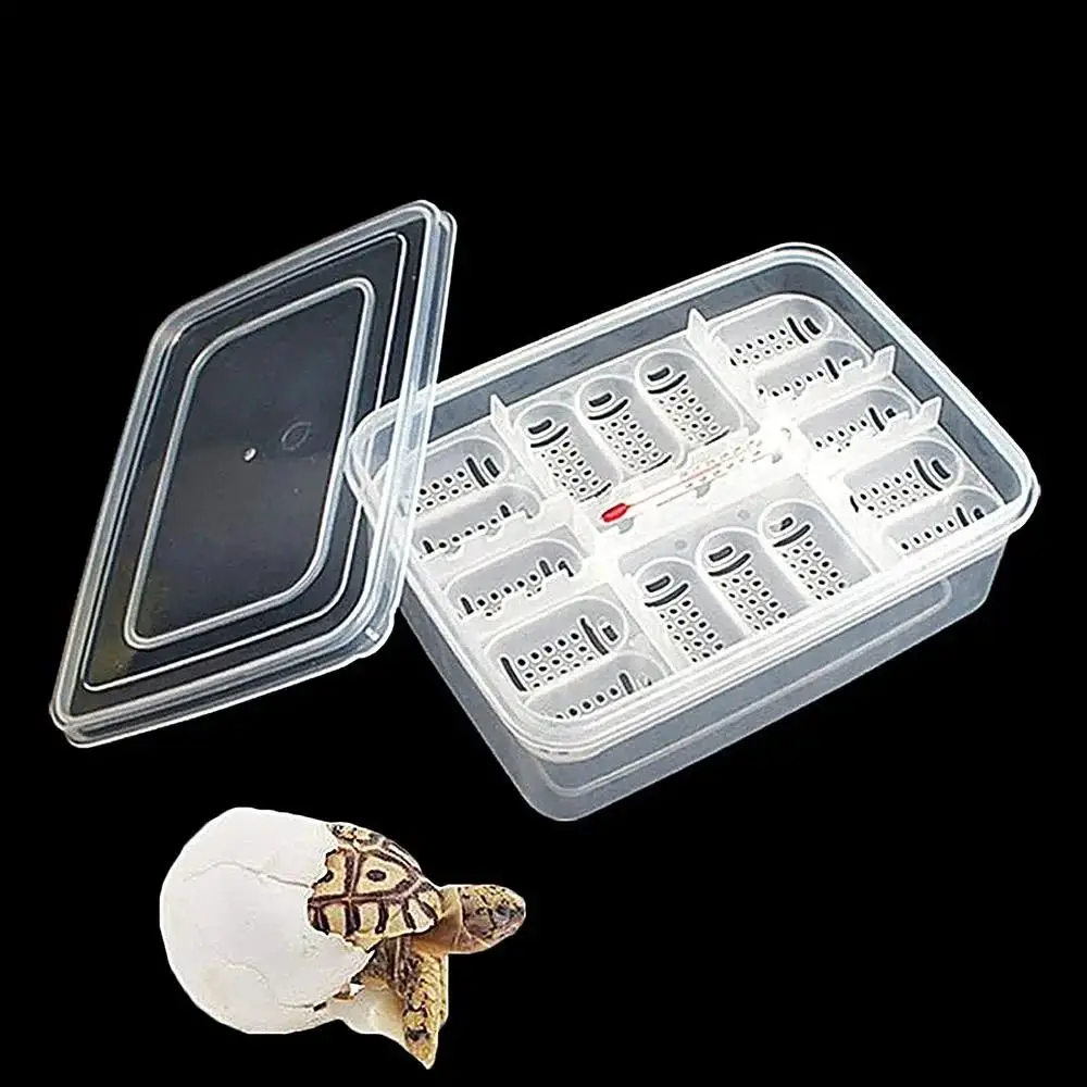 Caja incubadora de huevos para reptiles, caja de escotilla transparente DIY de 16 rejillas, caja de escotilla de serpiente y lagarto, bandeja para huevos, accesorio para reptiles sobre orugas Gecko
