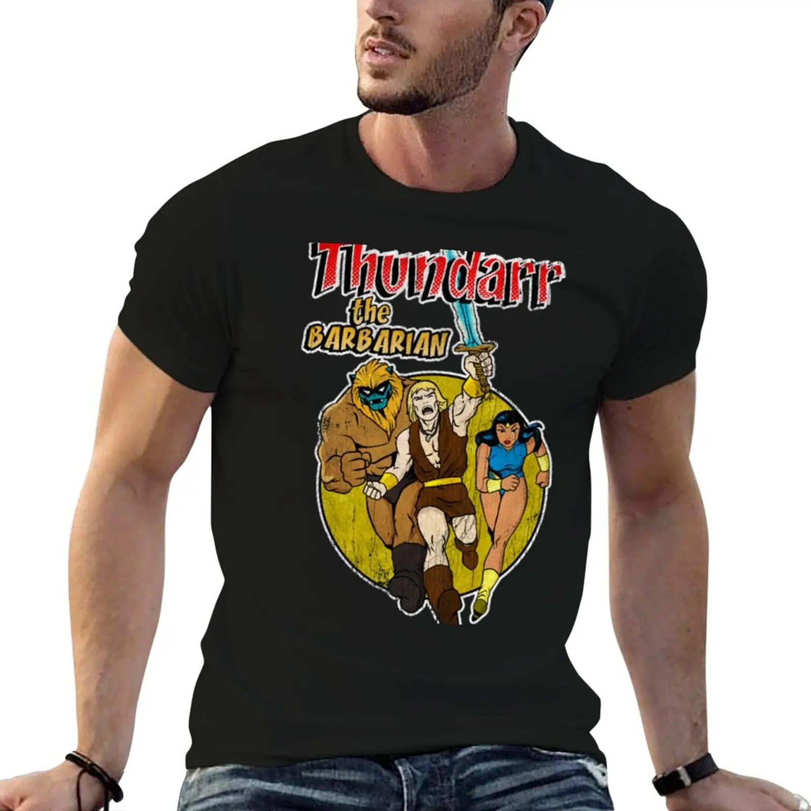 Distressed Thundarr the barbarian T-Shirt man t shirts high quality luxury brand t shirts designer man t shirt luxury T-shirt