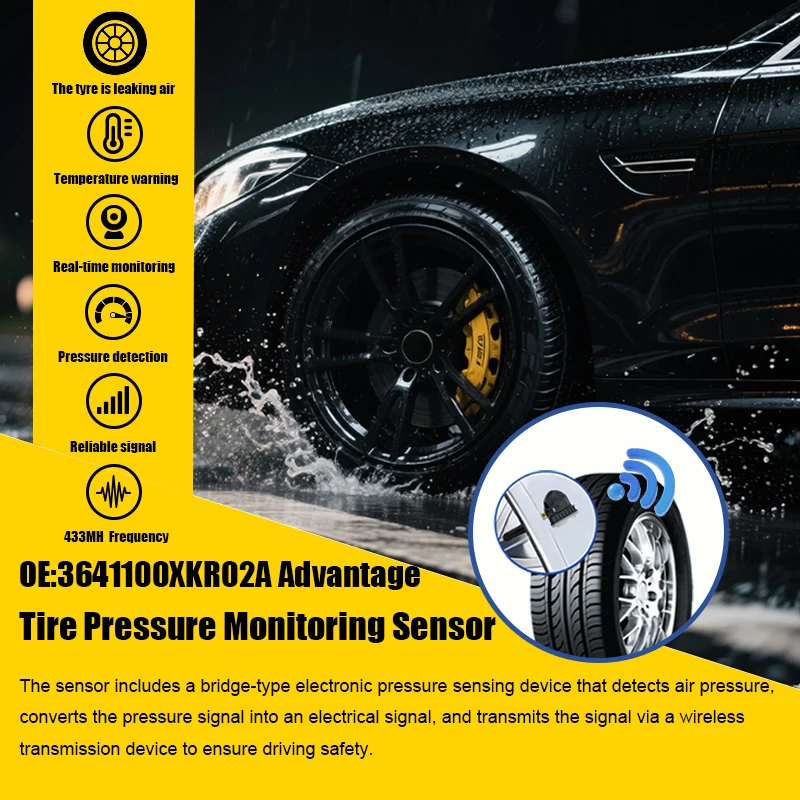 1/4 قطعة 433 ميجا هرتز مستشعر مراقبة ضغط الإطارات TPMS 3641100XKR02A ، 3641101XKN01A مناسب للجدار العظيم هافال F5 F7 F7X H2S H4 H6III #2