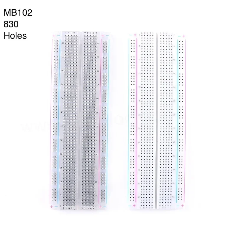 10pcs/lot MB102 Breadboard 165x56x8.5mm 830 Holes White and Transparent Color Available