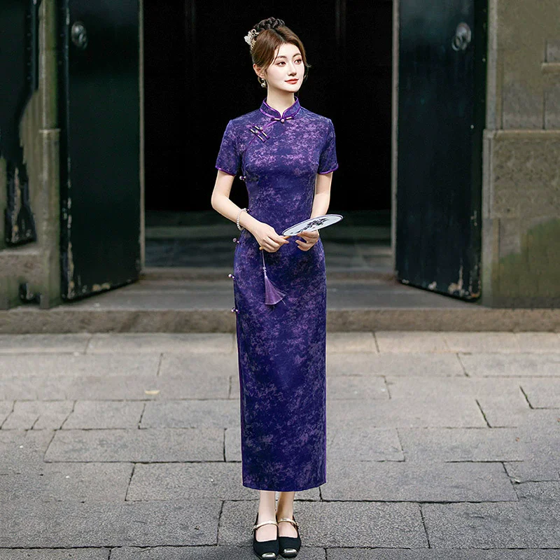 Retro Double-layer Long Plus Size 5XL Cheongsam 2025 Spring/summer New Daily Women's Cheongsam Summer Qipao