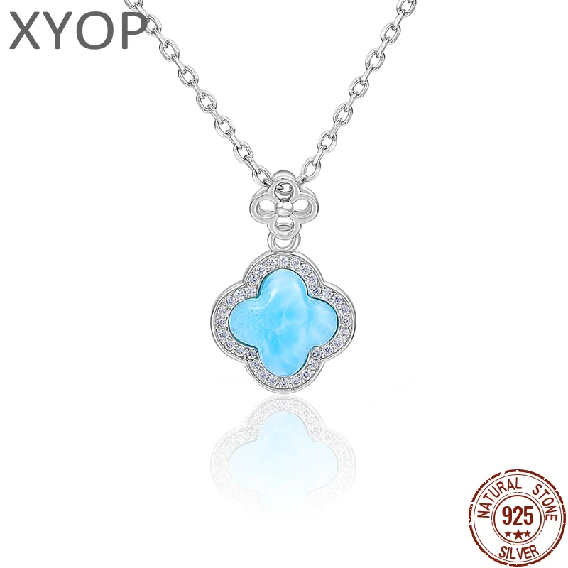 XYOP 2023 Jewelry 925 Sterling Silver Classic Lucky Larimar Pendant Women's Custom Wholesale Gift