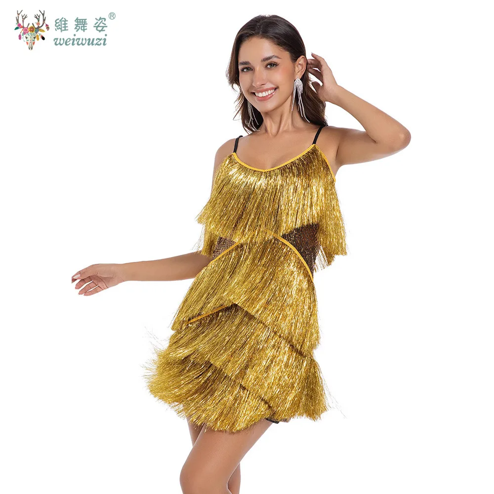 2025 신상 섹시 나이트클럽 스타일 V넥 백리스 시퀸 스파게티 스트랩 태슬 스커트 패션 파티 클럽 스파이시 걸 이브닝 드레스