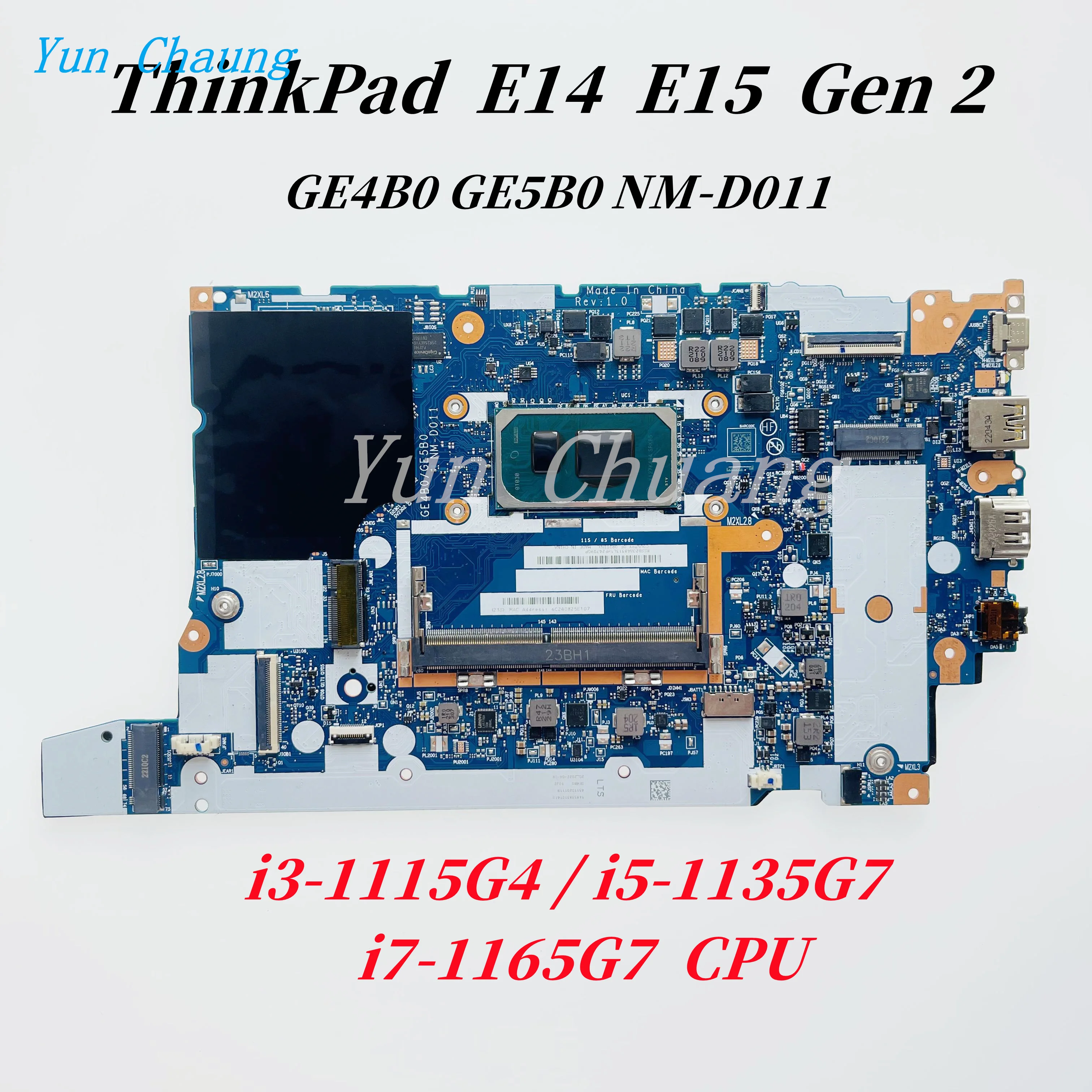 GE4B0 GE5B0 NM-D011 Für Lenovo ThinkPad E14 Gen 2 E15 Gen 2 Laptop Motherboard Mit I3/I5/I7 CPU DDR4 UMA HAUPTPLATINE 100% Arbeit