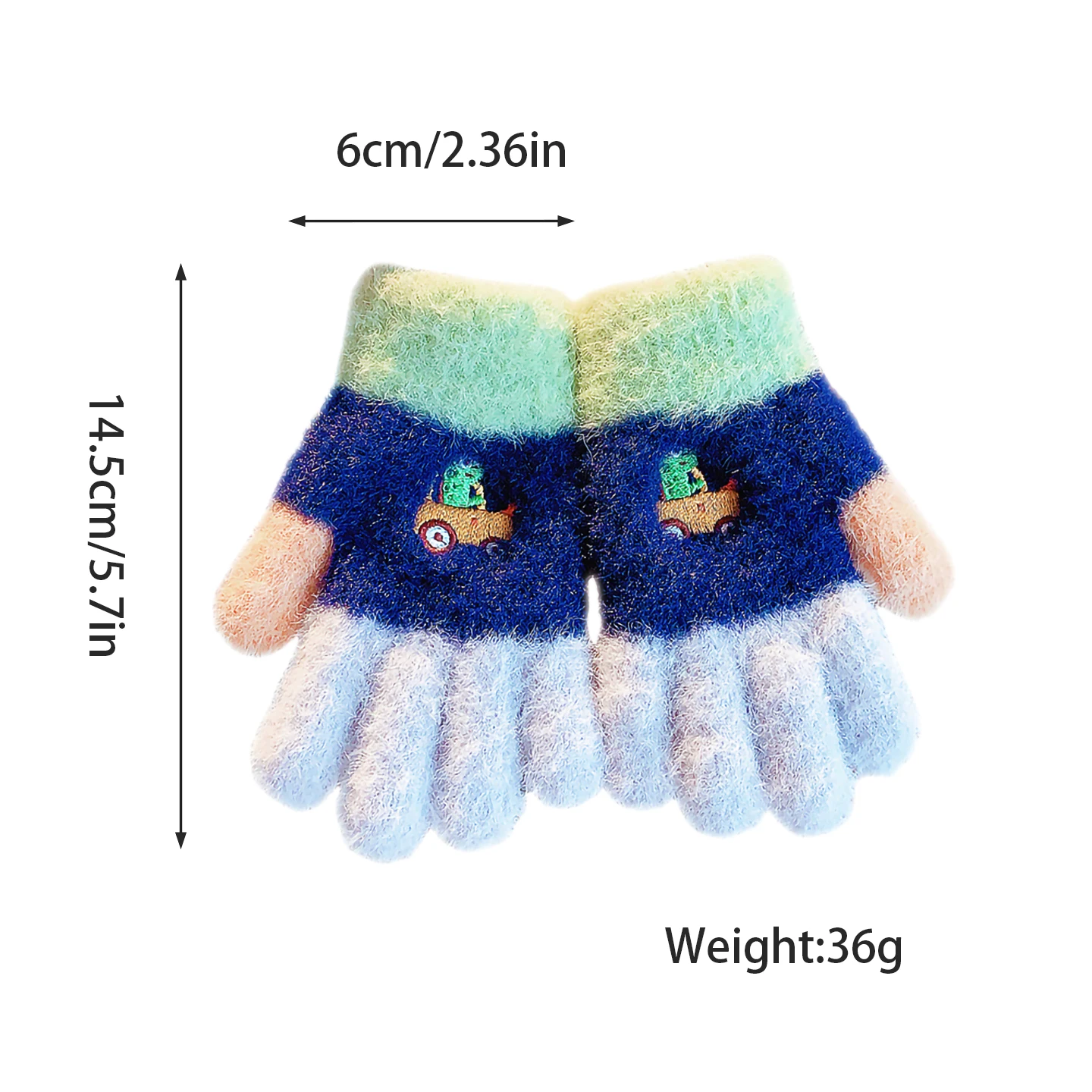 Kinder-Winterhandschuhe mit vollen Fingern, 6-10 Jahre, niedliche Cartoon-Dino-Stickerei, flauschige Plüsch-Wärmehandschuhe, Kinder-Outdoor-Kälteschutzhandschuhe – Detail 7