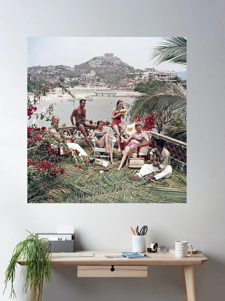 Slim Aarons 'Acapulco Afternoon', Print Art Canvas Poster, Living Room, Home Wall Decor Picture