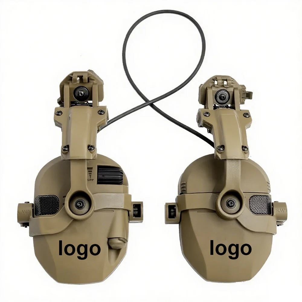Electronic Helmet Mounted Active Earmuffs For Tactical  Hearing Protection Airsoft Shooting Noise Reduction Hunting Headphone