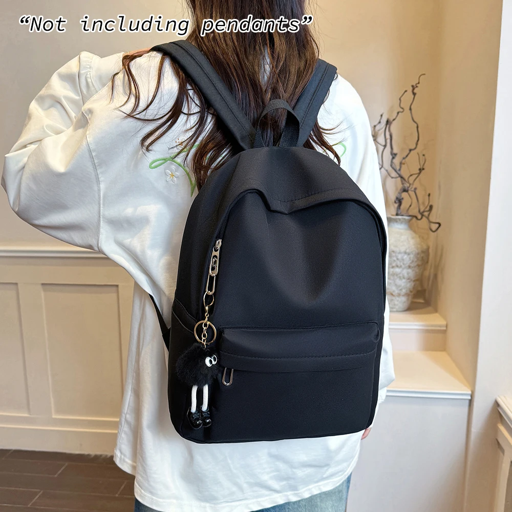Backpack, Backpack, Large Capacity Korean Version, Instagram Style, Simple and Versatile, Solid Color, Trendy Backpack