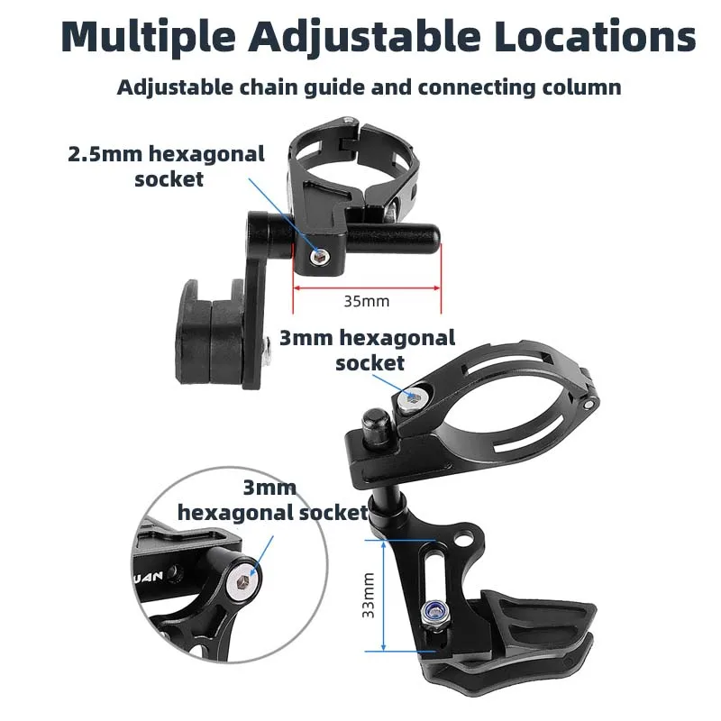 قابل للتعديل دراجة هوائية جبلية سلسلة دليل دائم سبائك الألومنيوم سرعة واحدة أسفل هيل سلسلة MTB واقية غطاء قطرة ل 27.2-34.9