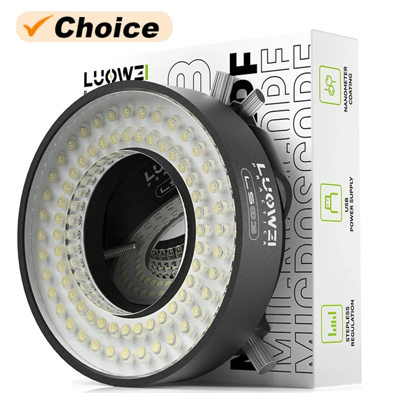 Luowei  LW-LS03 Microscope LED Light Source 72 LED Anti Glare NO Reflections Ultra Bright for Most Microscope LED Lamp