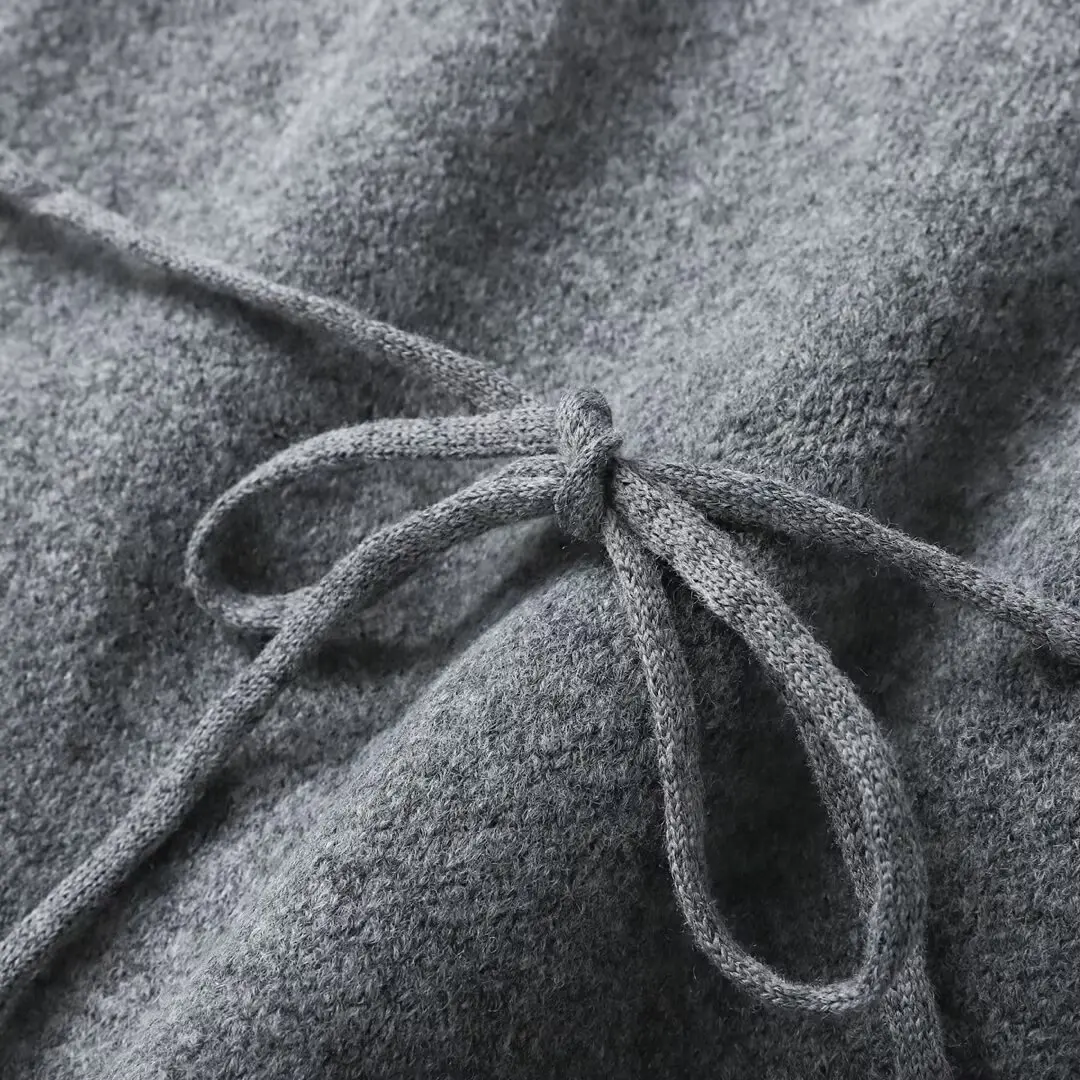 2025 mulher moda estilo europeu e americano inverno nova malha manga dividida rendas cardigan jaqueta outerwear mujer