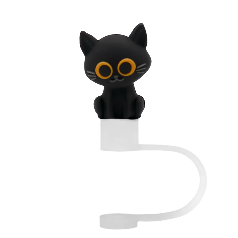 4PCS Cup Accessories for Tumbler Cups,8MM 3D Halloween Straw Cover Caps Drink Lids,Splash-Proof Washable Straw Cap Gift