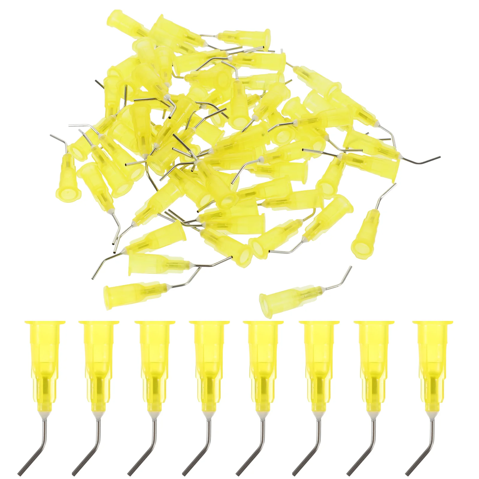 100PCS Resin Dental Bent Needles Tip Disposable Dental Composite Needles Dental Cleaning Tool (18G 12MM Black)