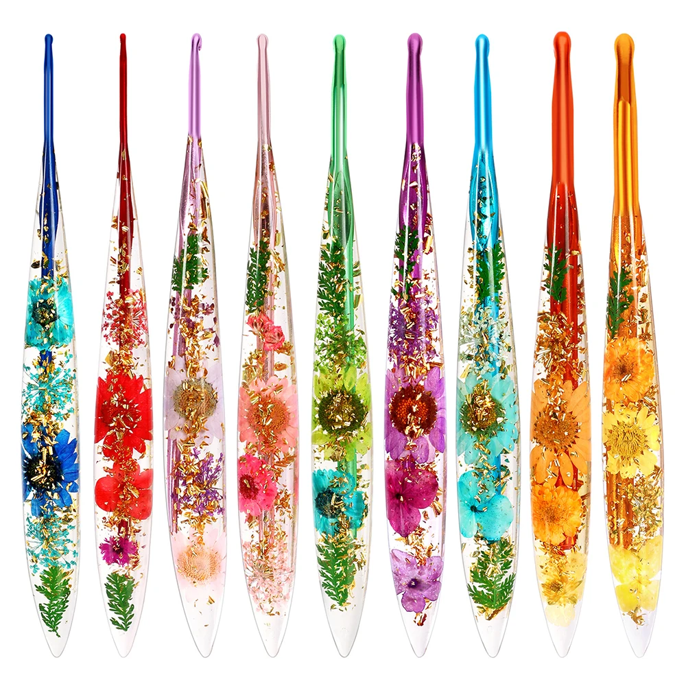 1pc 2-6mm Ergonomic Crochet Hooks Floral-patterned Solid Aluminum Crochet Hooks Stylish Unique Crochet Hooks for Crocheting