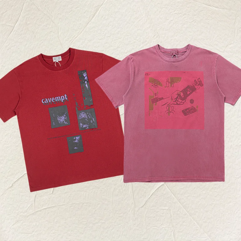 

Steam Wave Printed Cavempt T-shirt Japanese Street CE Loose Casual Short Sleeved Unisex Couple Top