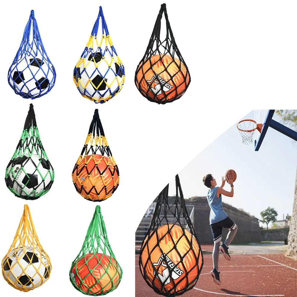 1PC Football Net Bag Nylon Bold Storage Bag Single Ball Carry Portable Equipment Outdoor Sports Soccer Basketball Volleyball Bag