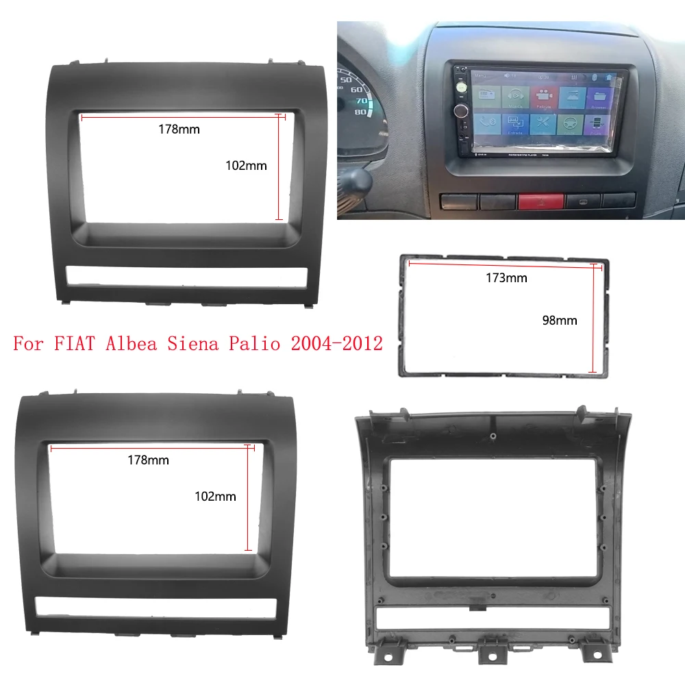 Fascia de instalación de montaje estéreo de Radio de coche 2DIN de 7 pulgadas para FIAT Albea Siena Palio 2004-2012 Perla 2006-2008 Panel de Audio de marco