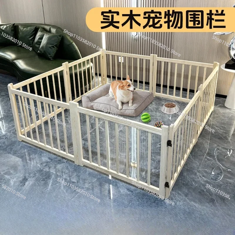 Customized solid wood multi-functional pet home isolation fence indoor  anti-jailbreak