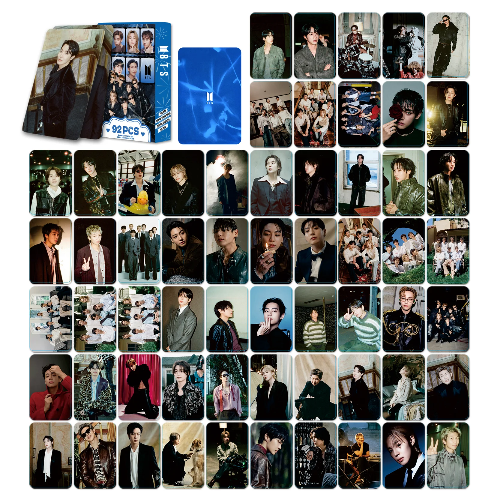92Pcs BTS Photocards Stickers KPOP Idol Lomo Cards Pack HD Postcard Fans Gift