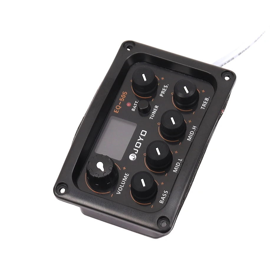 JOYO EQ-505 Acoustic Guitar Equalizer Pickup 5 Band with LCD Tuner Treble, Middle, Bass Control Volume Knob Complete Kit