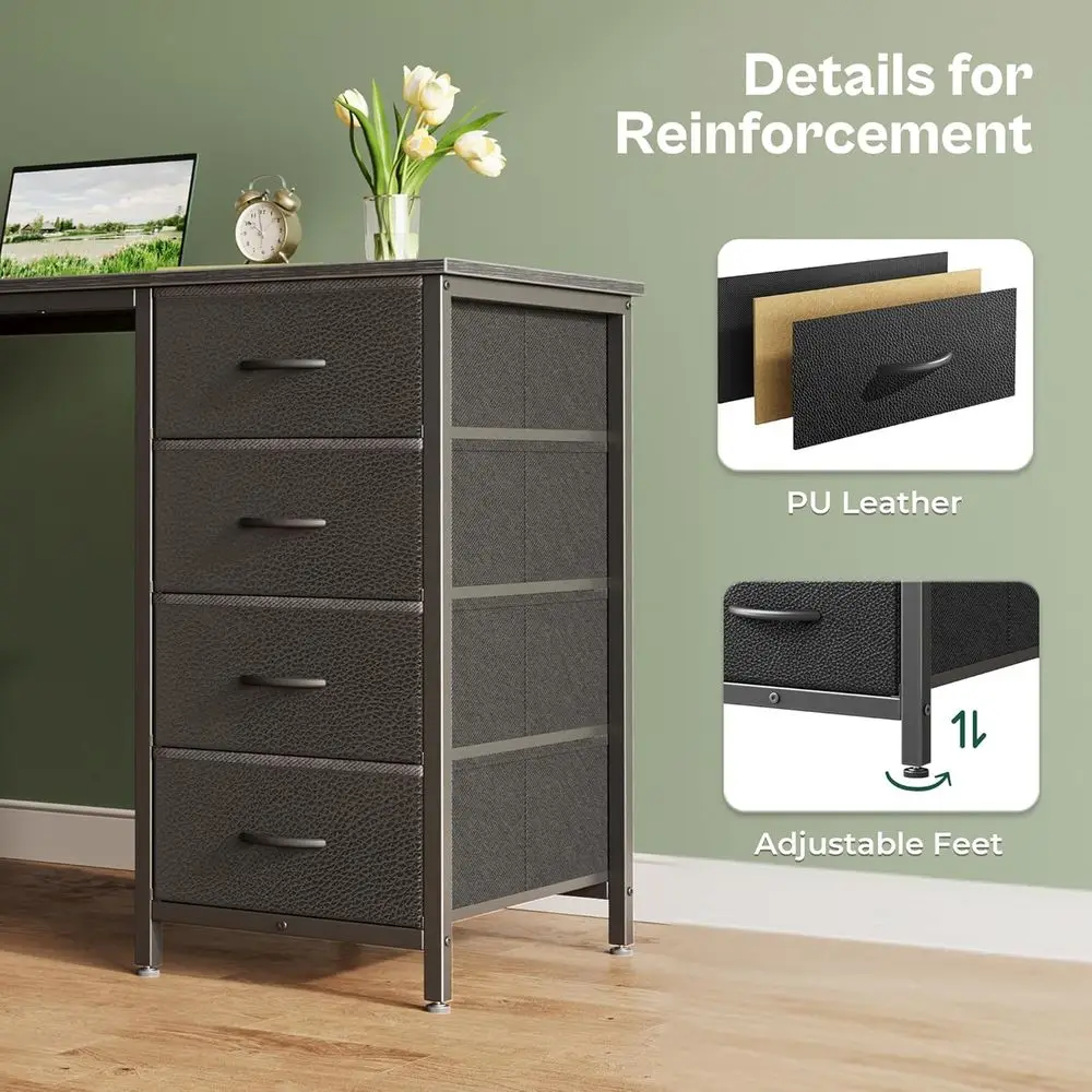 مكتب ألعاب كبير 55 للمكتب المنزلي مع 8 أدراج قماش، أسود، للدراسة والتخزين