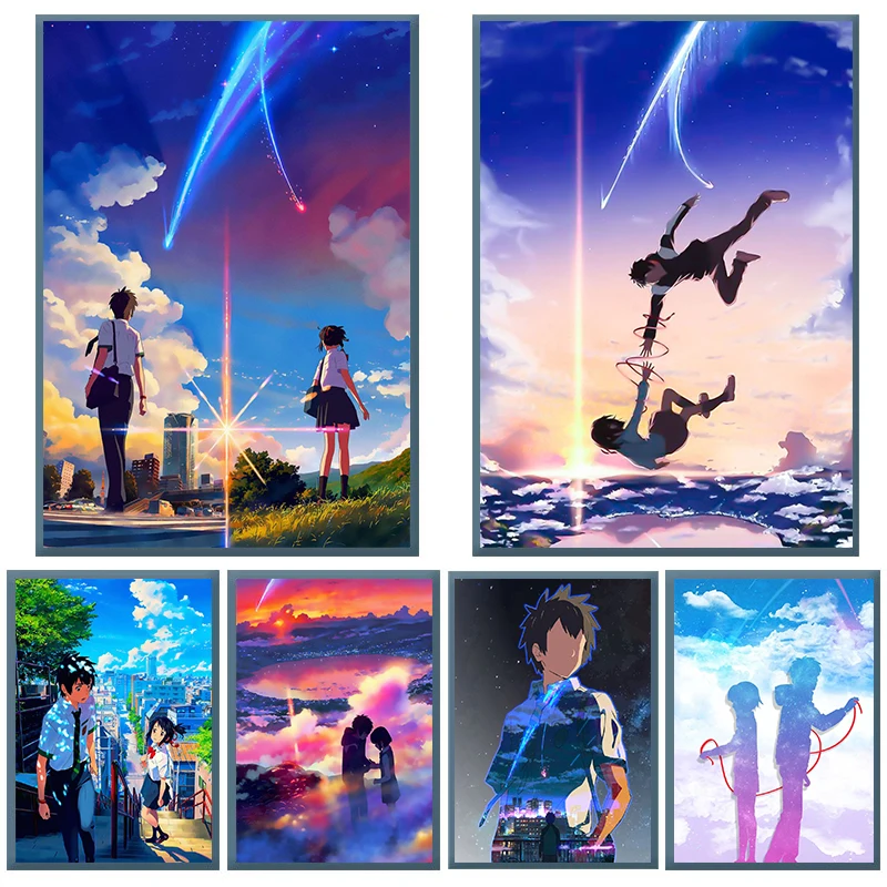 Ghibli Animation Studio Your Name Poster Canvas Painting Picture Room Family Children's Room Decoration Picture Frameless