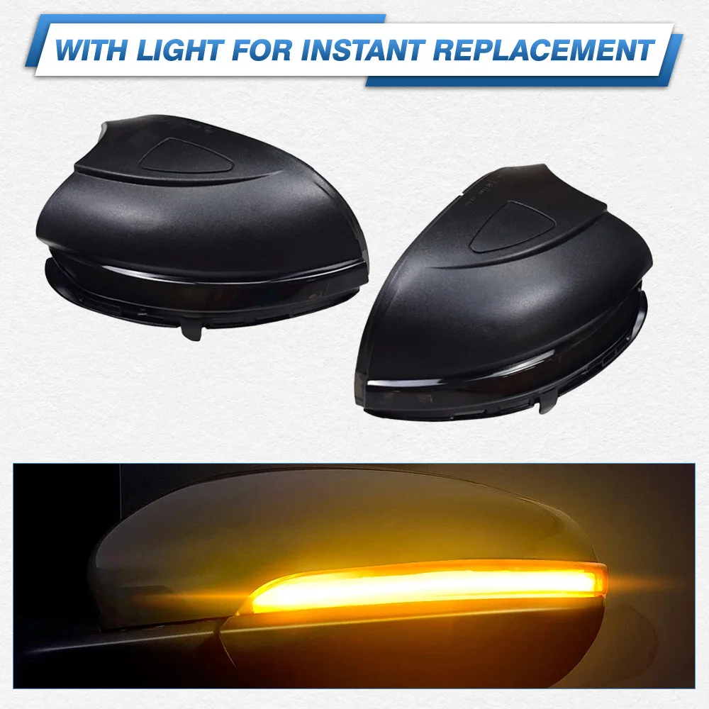 

2Pcs Car LED Dynamic Turn Signal Light Rearview Mirror Blinker Indicator Lamp For VW Golf 6 MK6 GTI R20 2008-2014 Touran 11-14