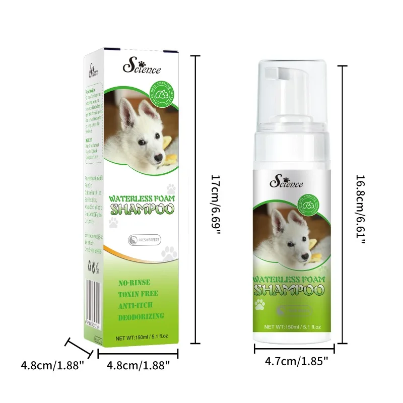 New Pet Waterless Body Wash Deep Cleaning Hair Care Foaming Dry Cleaning Mousse Spray Cat Dog Waterless Shampoo Pet Products