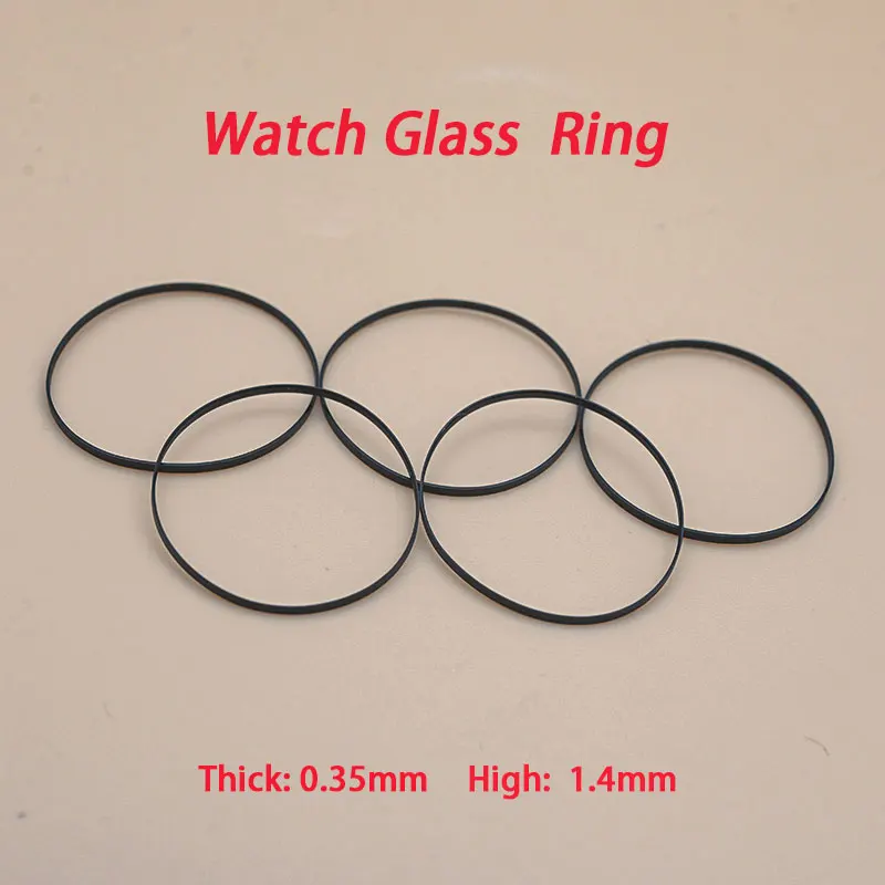 Black Gasket O-Ring Fit Seiko Tissot Citizen Watch Accessories Glass Crystal  Dia 28-32mm Thickn 0.35mm Height 1.4mm Men‘s W