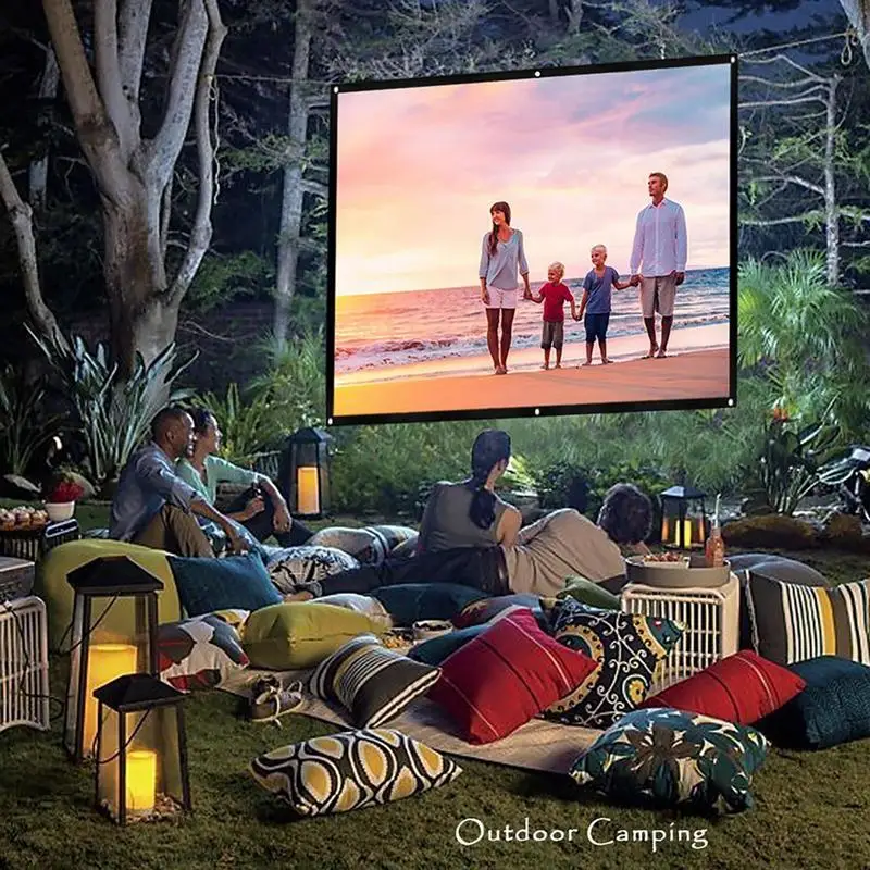 Foldable Anti-Crease Portable Projector Movies Screen Home Cinema Theater Presentation Education Outdoor Indoor Public Display