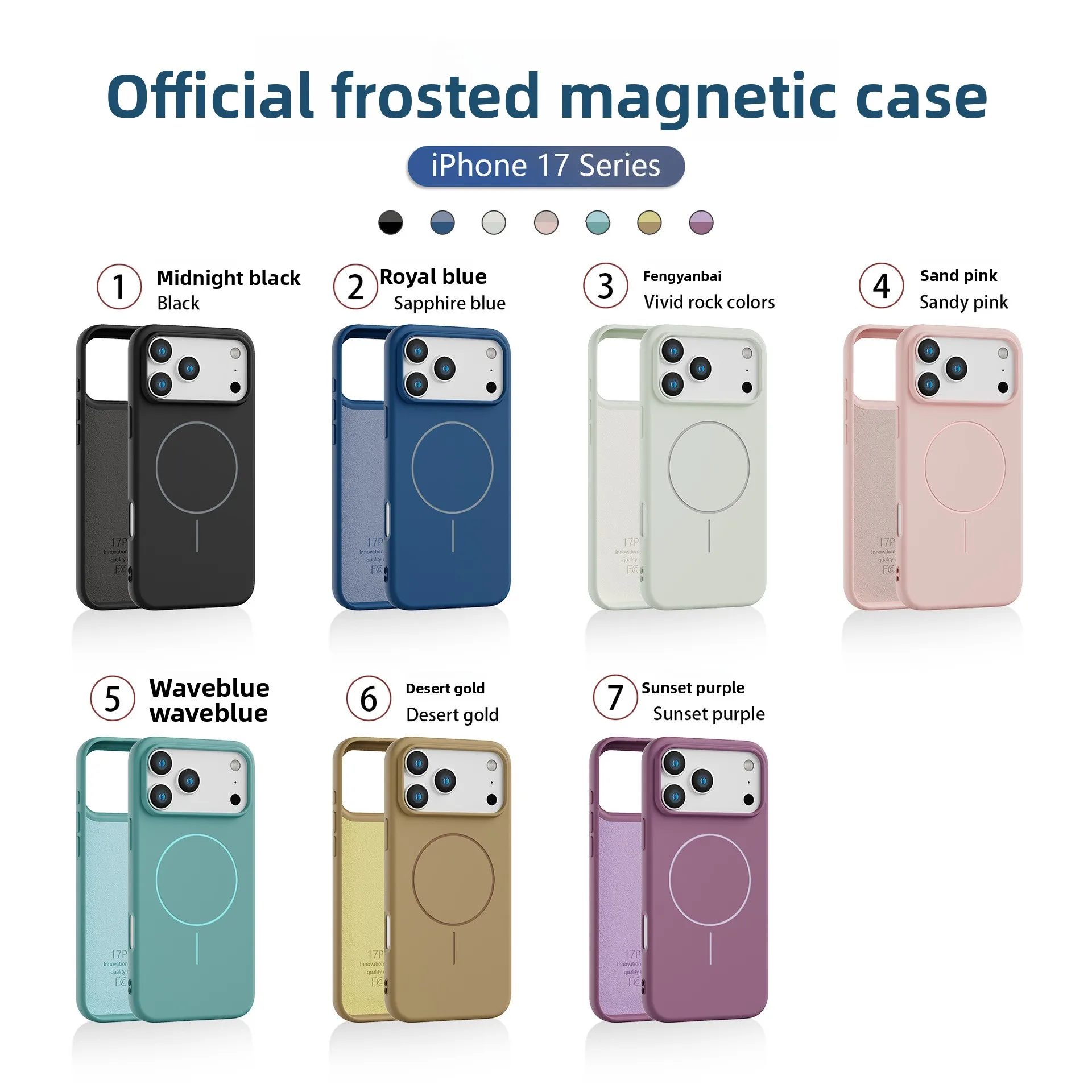 Funda de teléfono magnética de goma de silicona líquida oficial para Apple IPhone17Pro Max 17Air 16 15, funda protectora para cargador inalámbrico