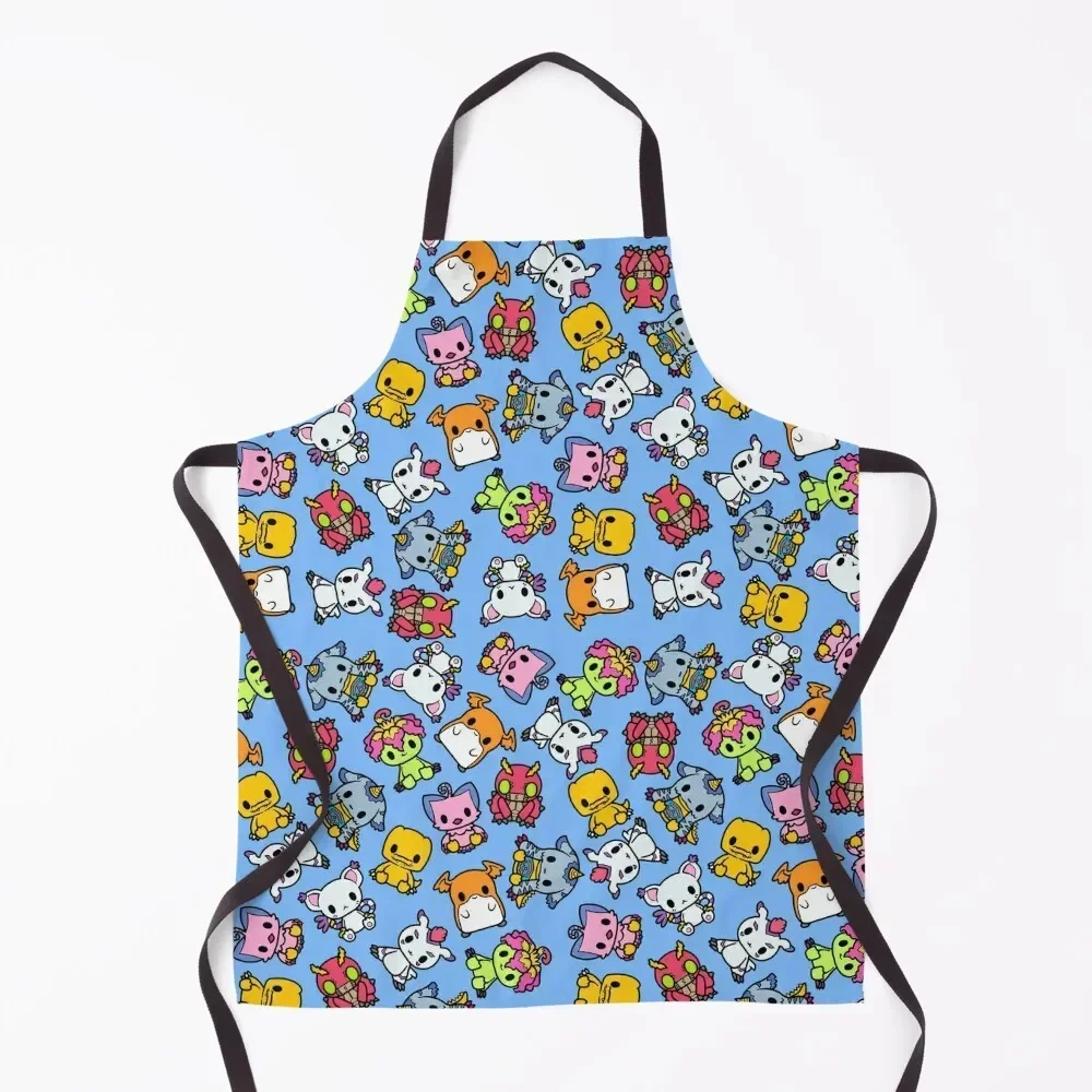 Digital Chibi Apron christmas 2025 for women with pocket Apron