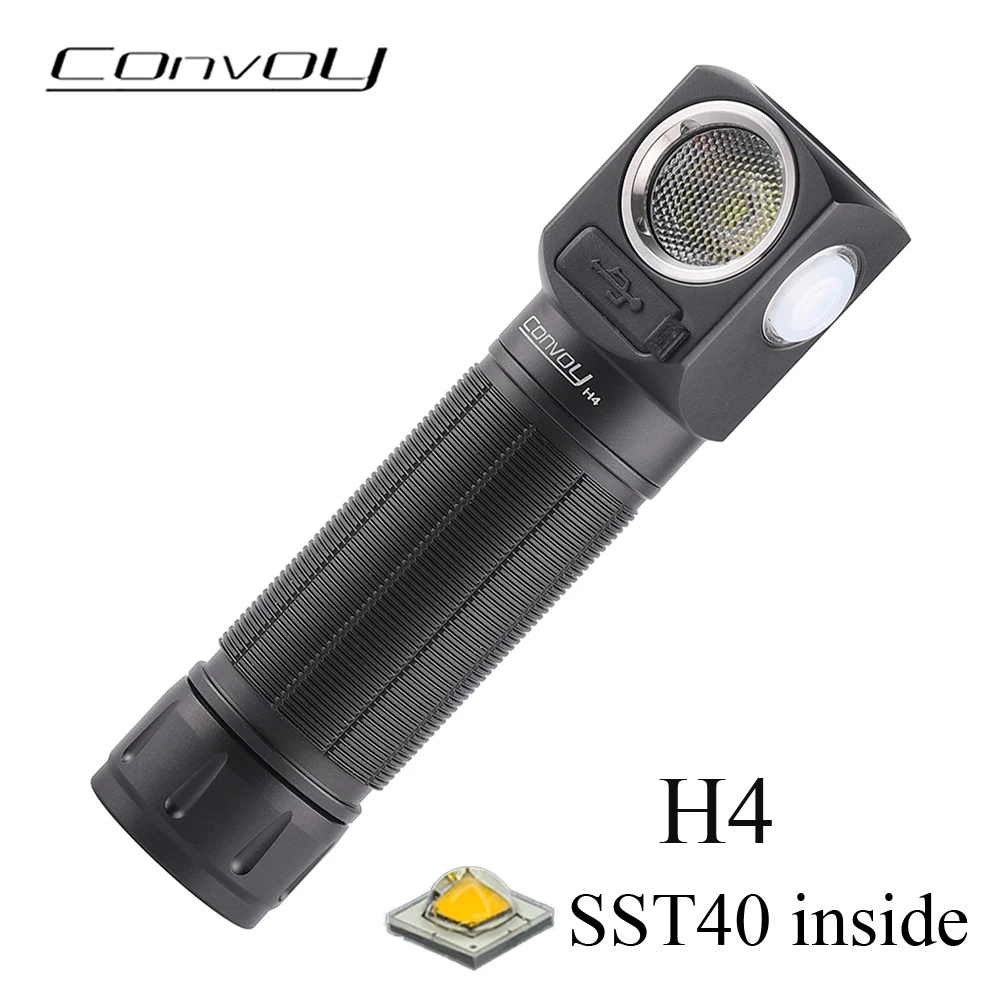 Convoy H4 Flashlight Headlight SST40 Led Lanterna 21700 Type-C Rechargeable Torch Headlamp Camping Fishing Head Light