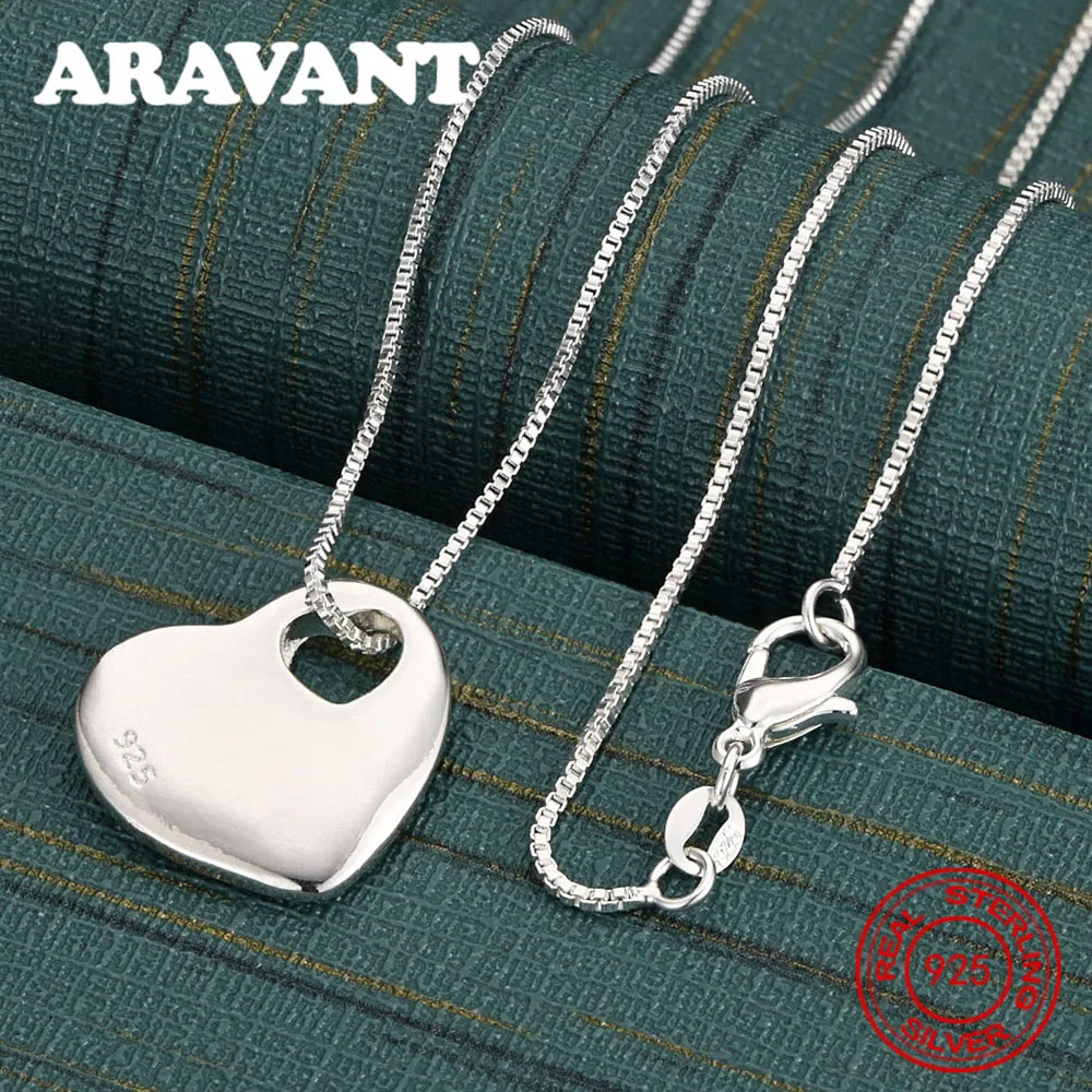 

925 Sterling Silver Solid Heart Pendant Necklace - Unique Gift For Women, Versatile For Events And Jewelry