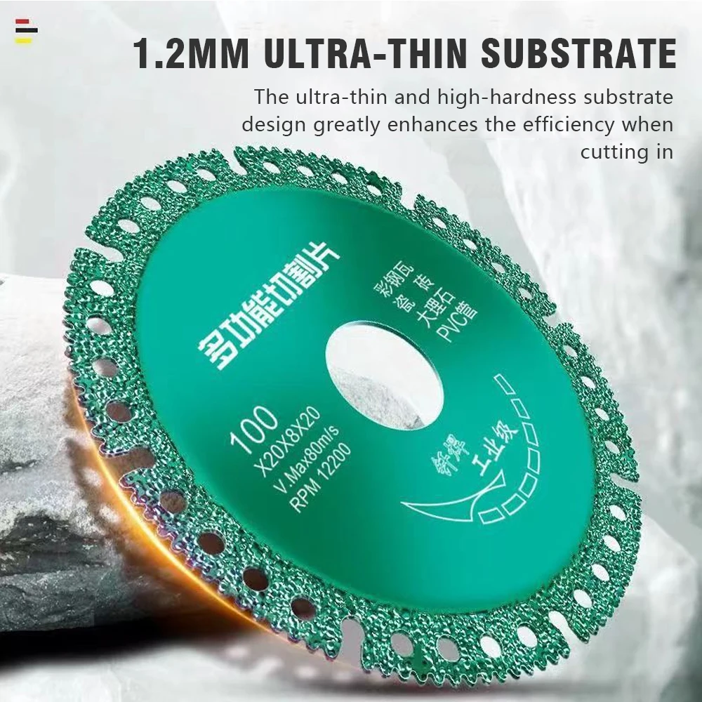 3PCS Multifunctional Compound Saw Blade Set 4 Inch Diamond Brazed For Stone Aluminum And Metal Cutting Tools